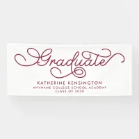 Burgundy Modern Typography Graduate  Banner