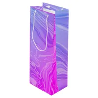 Trendy Modern Elegant Chic Marble Wine Gift Bag