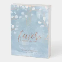Watercolor Snowdrops Favors Dusty Blue ID726 Wooden Box Sign
