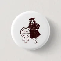 Vintage Girl Power Button