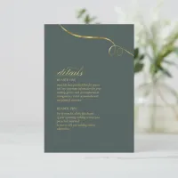 Thumbnail for Simple Elegance Wedding Details Green ID1022 Enclosure Card