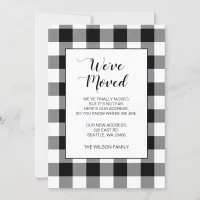 Black Plaid We've Moved Holiday Announcement