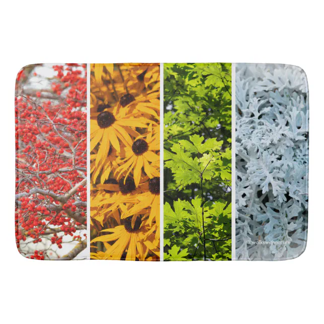 Colors of the Changing Seasons Quadriptych Bath Mat