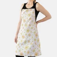 Retro Atomic Mid-Century Mod Red & Gold Starburst Apron