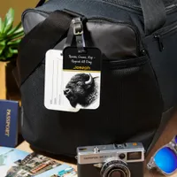 Majestic Buffalo Close-Up in Natural Habitat Luggage Tag