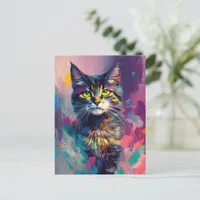 A Cute Colorful Cat Postcard