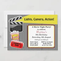 Movie Night Birthday Party Invitation