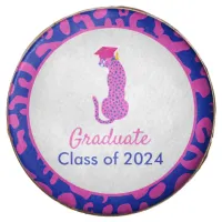 Pink and Blue Graduation Leopard Chocolate Covered Oreo
