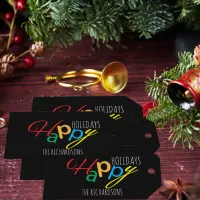 Happy Holidays Playful Text With Colorful Letters Gift Tags