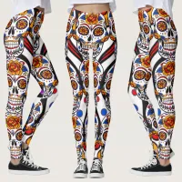 Sugar Skulls Holidays Pattern Leggings