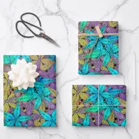 Luminous, colorful stars - stars always fit! wrapping paper sheets