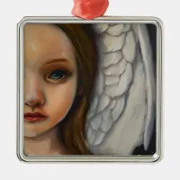 Sweet Angel Girl  Metal Ornament