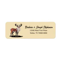 Retro Christmas Reindeer Return Address Label