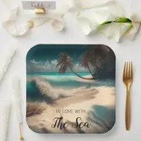 In Love with the Sea | Tropical Art Paper Plates