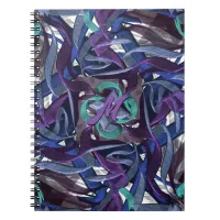 Ribbons Blue, Purple, Aqua Notebook