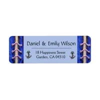 Anchor Royal Blue Abstract Design Label