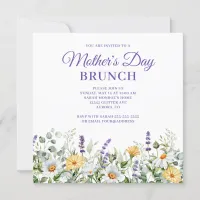 Wildflowers Watercolor Border Mother's Day Brunch Invitation