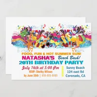 Fun Beach  Stuff Beach Party Invitations