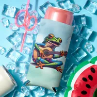 Toad and Guitar | Don't Worry, Be Hoppy Pun Seltzer Can Cooler