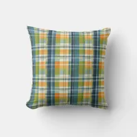 Stylish Spring Colors Check Pattern Tartan Plaid Throw Pillow