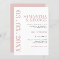 Simple Minimalist Blush Modern Wedding  Invitation