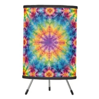 Tie Dye Spiral in Purple Tripod Lamp