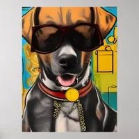 Dog in Sunglasses Poster