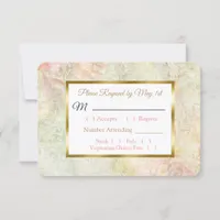 Pastel Pink Rose Wedding RSVP card