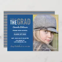 Blue and Grey Graduation Party Invitation