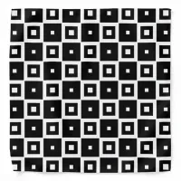 Contemporary Trendy Black & White Squares Pattern Bandana