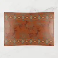 Southwest Deer Petroglyph Trinket Tray