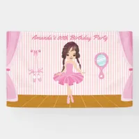 Pink Ballerina themed Birthday Party personalized Banner