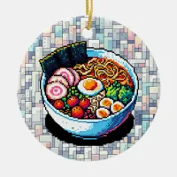 Pixel Art Ramen Noodles  Ceramic Ornament