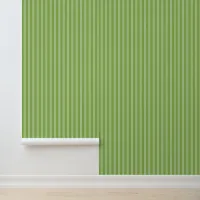 Modern Vertical Green Striped Pattern Wallpaper