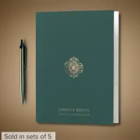 Rich Green and Gold Filigree Logo Pocket Folder