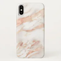 Girly Elegant Copper Rose Gold Marble iPhone XS Case