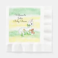 Llama and Teddy Bear Themed Baby Shower Napkins