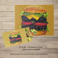 Double Deluxe Hamburger with Cheese Jigsaw Puzzle
