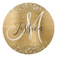 Glittery Gold Foil Black and White Monogram Eraser