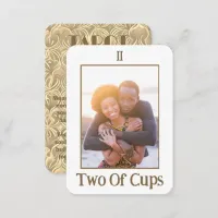 Two Of Cups Tarot | Gold Miniature Photo Enclosure Note Card