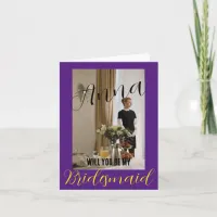 stylish trendy typography bridesmaid note card