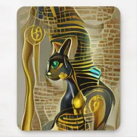 Ancient Egyptian Cat Goddess Bastet AI Art Mouse Pad