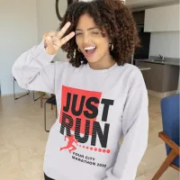 Just Run Red Marathon Runner Track Race Women's Sweatshirt