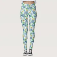 Tequila Drinker Blue Agave Cactus and Sombreros Leggings