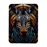 Vibrant Mosaic Zebra Magnet