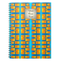 Minimalism Abstract Aqua and Bright Orange Notebook