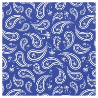 Blue and White Paisley Pattern Fabric