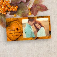 Orange Autumn Pumpkin Thank You Photo Card