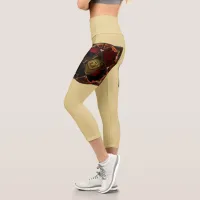 Autumn Elegance: The Floral Medallion Capri Leggings