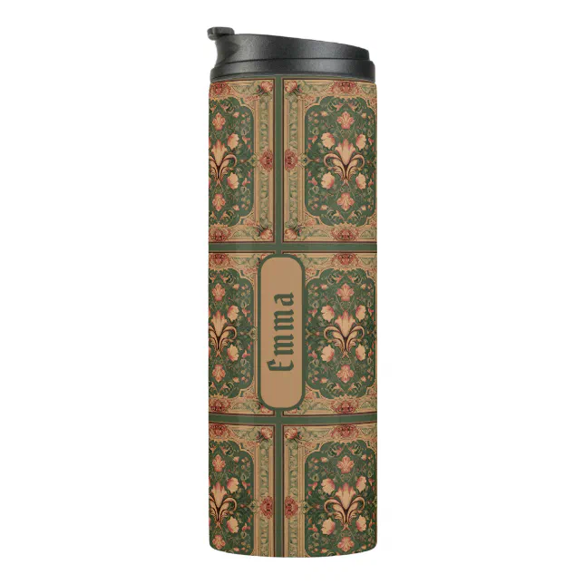 Floral classic design thermal tumbler